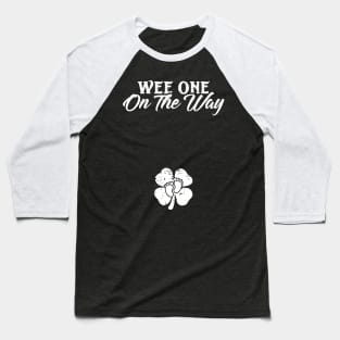 Wee One On The Way St Patricks Day Pregnancy Announcement Baseball T-Shirt